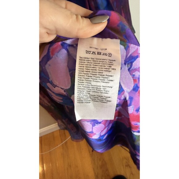 NWT Theia Dorian Strapless Floral Print Organza Gown Size 10 $945 [jb] - Picture 12 of 15